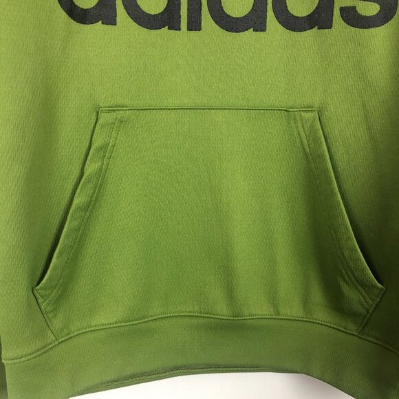 Adidas Hooded Sweatshirt Men's Sz Small ClimaWarm Pullover Kangaroo Pocket Green - Picture 4 of 12